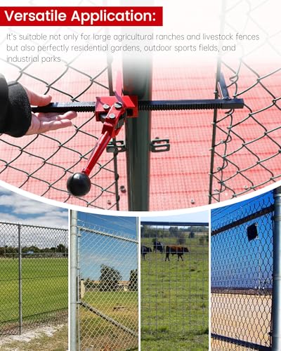 Chain Link Fence Stretcher Tool, Heavy Duty Chain Link Fence Puller for Woven Wire Fence, 3″–12″ Tension Range, with 5° Tilted Base & Hooked Groove, for Fixing Fences on Farms, Garden Barriers
