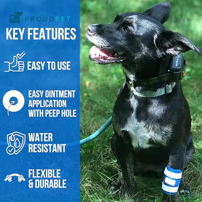 Proud Pet Patches Dog Bandage for Wound Care w/Peep Hole Cover. Bandages for Dog Hot Spots, Lick Granuloma, Stitches and Wounds. Self Adhesive Wrap Works for Paw, Tail, Legs, Foot for Dogs & Cat - size: Extra Small
