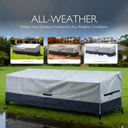 Patio Loveseat Cover Waterproof 420D Bench Cover, 74"x35"x31", Grey - color: Grey-1pc, size: 74L x 35W x 31H inch