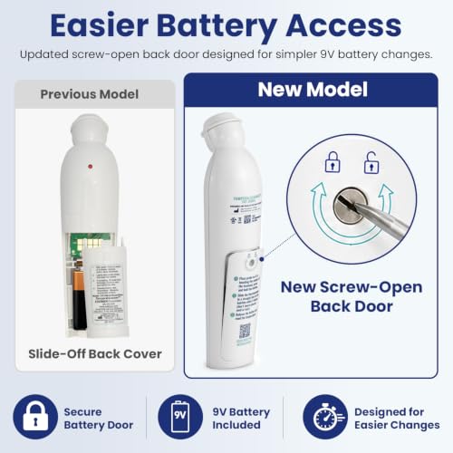 Exergen TAT-2000C+ Temporal Artery Thermometer, White, 9V Included | Thermometer For Adults, Kids, & Newborns | Soft Glow LCD, Silent Mode, 8 Memory Readings