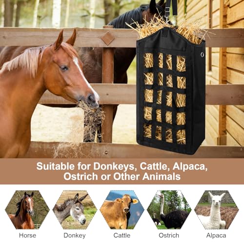 EUBUY 3 Pcs Hay Feeder for Goats and Horses, Slow Feed Design, Hay Nets