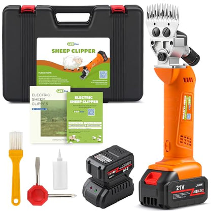 Sheep Shears Cordless 550W 2400RPM, with 2X 4000mAh 21V Batteries