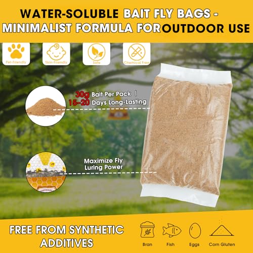 Disposable Hanging Fly Traps Outdoor Bags with Dissolvable Bait-4 Pack - size: 4 Pack