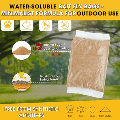 Disposable Hanging Fly Traps Outdoor Bags with Dissolvable Bait-4 Pack - size: 4 Pack