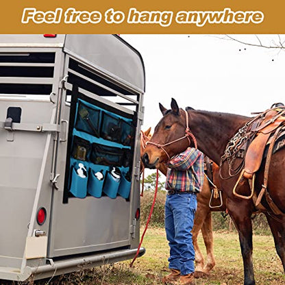Riakrum 2 Pcs Horse Trailer Grooming Bag, Purple Blue, 29.92 x 22.83 Inch - size: 29.92 x 22.83 Inch