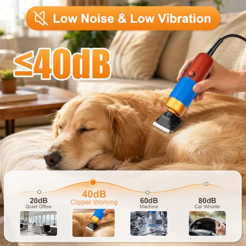 Dog Clippers for Grooming Thick Hair, 200W Sheep Shears, Pet Clipper Kit - size: 10 feet
