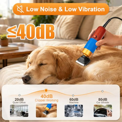 Dog Clippers for Grooming Thick Hair, 200W Sheep Shears, Pet Clipper Kit - size: 10 feet