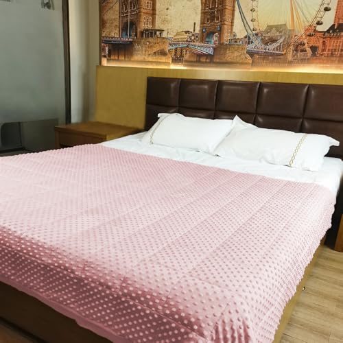 ALANSMA Reversible Weighted Blanket for All Season, Luxury Velvet, Warm and Cool, Adult Kids 5Lb Weighted Blanket, Enjoy Sleeping Anywhere(Pink,36"x48" 5lbs) - color: Pink, size: 36''x48'' 5lbs