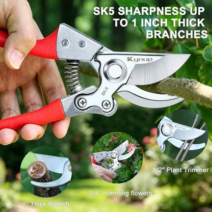 Kynup Pruning Shears, Heavy Duty Garden Shears with SK5 Japanese Steel - style: Modern