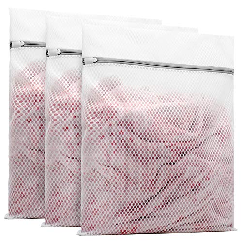 Muchfun 3Pcs Durable Honeycomb Mesh Laundry Bags for Delicates 16x20 Inches | (3 Large) - size: 3 Large