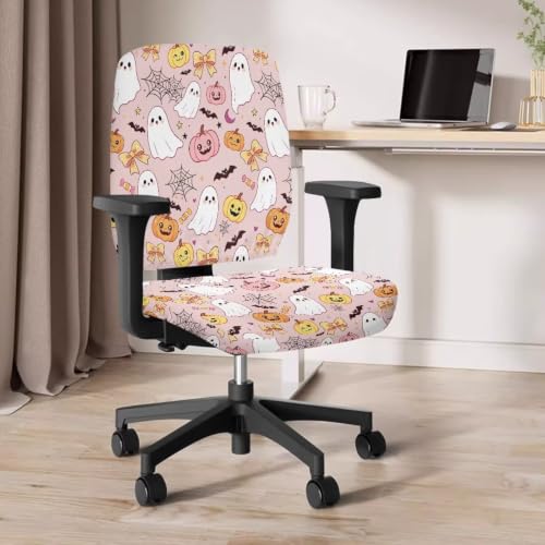 Halloween Pink Ghosts Cover for Chair Stylish Home Dust Cover - color: Halloween Pink Ghosts