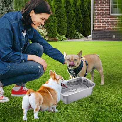 MEWTOGO 1.5 Gallons Large Capacity Food Grade Stainless Steel Dog Bowls - size: 1.5 Gal