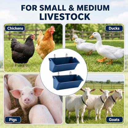 Wenqik 10 Pack Chicken Feeder,5 Quart Hanging Goat Waterer,Dark Blue - color: Dark Blue