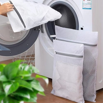 3Pcs Durable Honeycomb Mesh Laundry Bags for Delicates 12 x 16 Inches