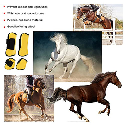 Horse Boots Set,Leg Support Wrap for Training,Jumping,Riding,Eventing Open Front Jumping Tendon Horses Boots Equipment During Jumping,Adjustable 2 Pack - size: 29.00*18.00*5.00
