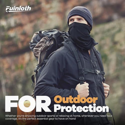 Fuinloth Neck Gaiter, 6 Pack Cooling UV Protection Bandana Face Mask Gator - color: Black+gray+green+camo+swell Green+square Camo