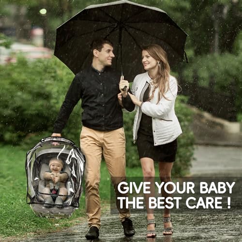 bemece Infant Car Seat Rain Cover with Air Vents and Access Window