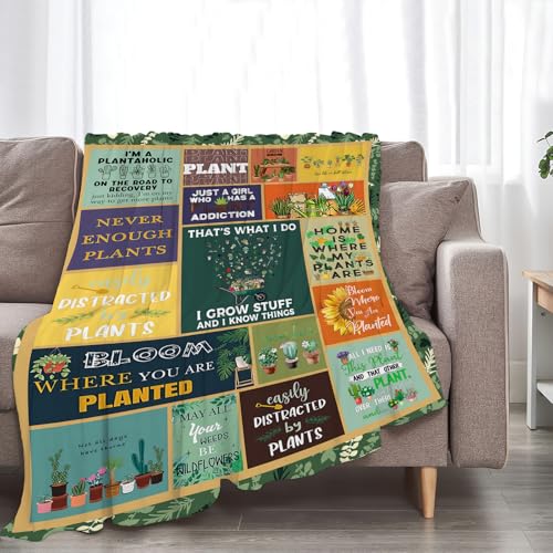 Gardening Lover Gifts Throw Blanket for Women Plant Gardeners Blanket Garden Blankets Plush Cozy Flannel Fleece Fuzzy Party Blanket 50"X40" - color: Gardening Plant, size: 50"x40"