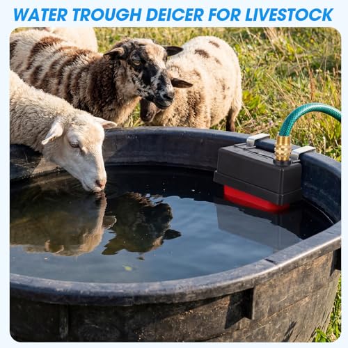 Threlaco 2 Pack Water Trough Float Valve, 4pcs 3/4" Male & Female Hose Connectors, Livestock Water Float Valve for Stock Tank, Auto Liquid Level Control for Cattle, Horse, Goat, Poultry, Pond, Farm