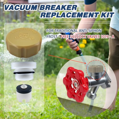 ASSE 1019-A Outdoor Faucet Repair Kit with Teflon Tape, Vacuum Breaker Replacement Kit Anti-Siphon Frost-Free Hose Bib Sillcock Valve Replacement（1 Pack） - size: Anti-Siphon Valve-1Pack