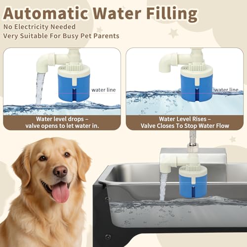 YUEPET Dog Water Bowl Dispenser, Automatic 3 Gallon Elevated Dog Bowl