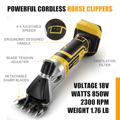 Cordless Sheep Shears for Dewalt 20V Max Battery, No Battery