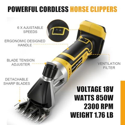 Cordless Sheep Shears for Dewalt 20V Max Battery, No Battery