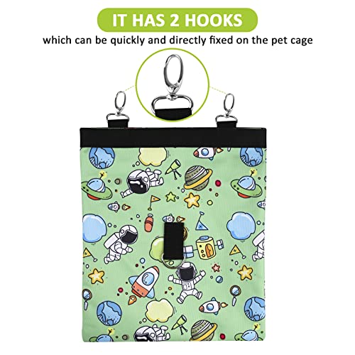 Rabbit Hay Feeder Bag Hanging Hay Rack (Pattern Green, 2 Windows) - color: Pattern Green