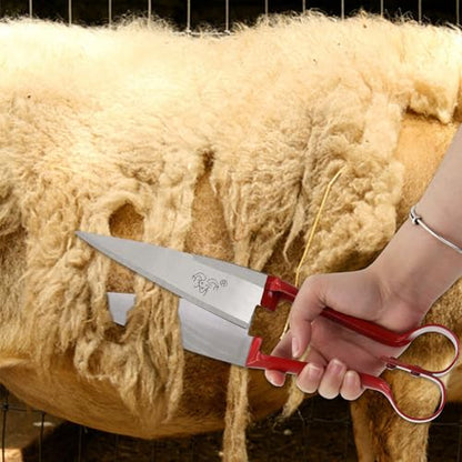 Hand Shears For Sheep Shearing, 6.1-Inch Carbon Steel Bladel Sheep Shears | Classic Style，Manual Livestock Grooming Shears for Sheep, Goat, Alpaca, Rabbit, Horse, Dog – One-Handed Lightweight Portable - style: red handle