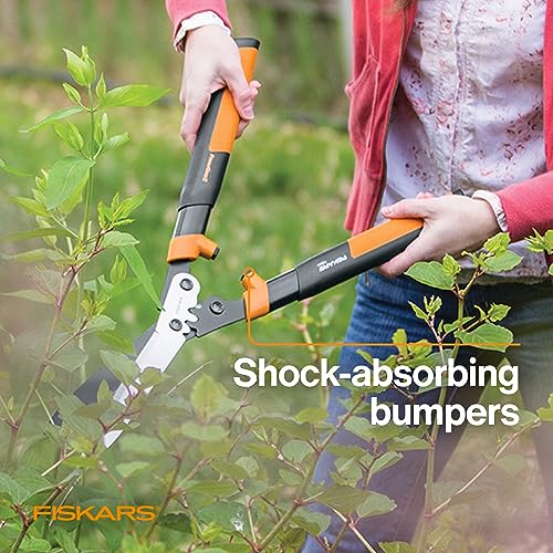 Fiskars 23" PowerGear2 Garden Hedge Shears, Hedge Clippers, 10" Blades | PowerGear2 Technology Multiplies Power for Less Effort, SoftGrip Handles and Shock-Absorbing Bumpers - style: 23" PowerGear2
