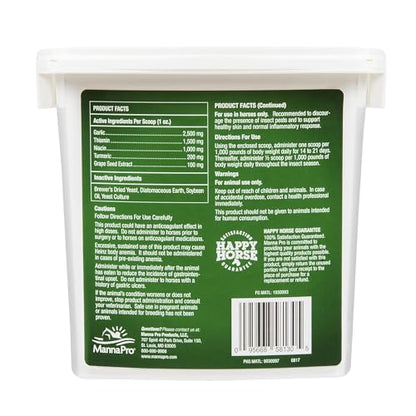 Manna Pro Nature’s Force Bug Clear Horse Supplement, Horse Care, Natural Insect & Fly Defense, Supports Skin & Coat Health, NASC Quality Seal, 2 lb Bucket