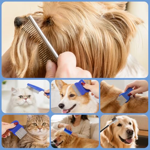 7-Pack Flea Lice Combs for Dogs and Cats, Pet Grooming Combs Kit