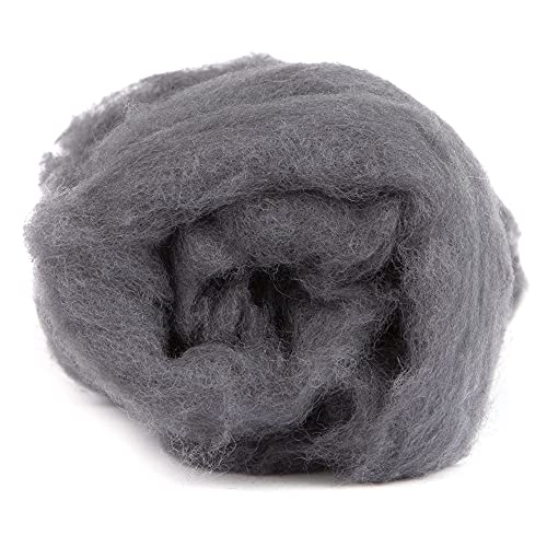 Maori Wool Carded Batting for Needle Felting, 3.5 oz, Charcoal Gray - color: Charcoal