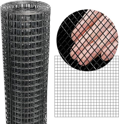 Black Hardware Cloth 8'' x 10' PVC Steel Vinyl Coated 1/2 inch Galvanized Wire Mesh Roll (19 GA) Chicken Wire Fence Roll, for coop Fences,Screen mesh, Rabbit/Snake Fences, Poultry enclosures, etc. - color: 19(GA)-1/2inch, size: 8In x 10Ft