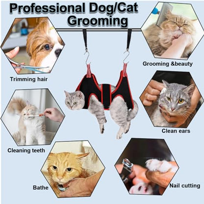 Dog Grooming Hammock Harness Breathable Pet Cat Hammock 6.5" | Restraint Bag,Dog Grooming Sling Helper for Trimming Nail and Ear/Eye Care XS Size - color: Black, size: XS-Cats & XS Dogs/Under 25lb