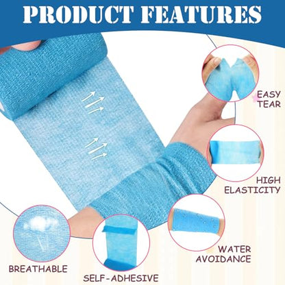 36PCS Self Adhesive Bandage Wrap, 4 Inch × 5 Yard Breathable Elastic Cohesive Bandage Wrap, Athletic Cohesive Tape, Vet Wrap for Wrist, Ankle, Sprains, Swelling(Multicolored)