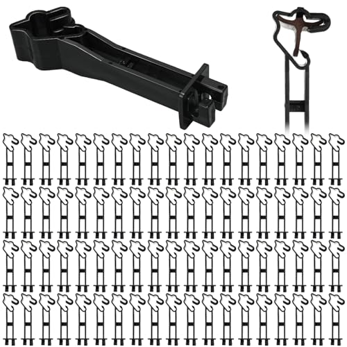 Outus 50pcs Reversed Extender Electric Fence TPost Insulators Snap, Black - color: Black