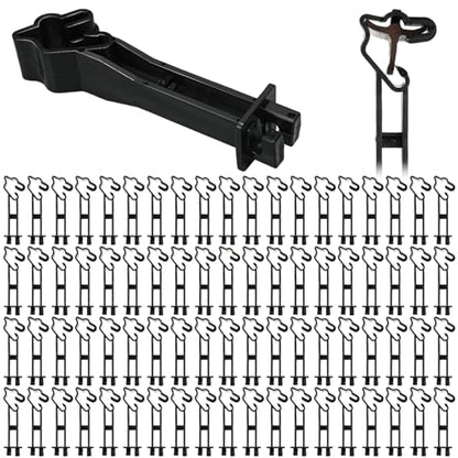 Outus 50pcs Reversed Extender Electric Fence TPost Insulators Snap, Black | Fit T Post Insulators, for Electric Fence Wire, Yard Agricultural Ranchers Farm - color: Black