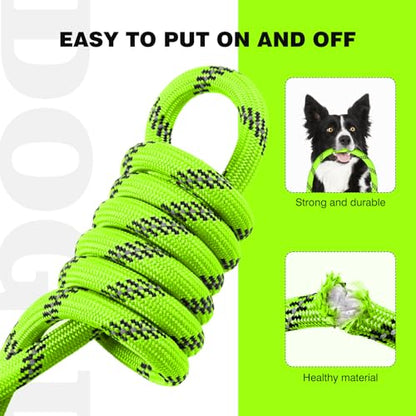 lynxking Dog Leash 3/8in x 6ft Slip Lead Reflective Green and red, 2 Pack