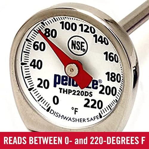 Rubbermaid Commercial Products Food/Meat Instant Read Thermometer, Pocket Size, Dishwasher Safe, Red, For Meat/Food Cooking and Grilling/Oven - style: Food Thermometer