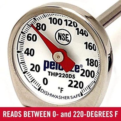 Rubbermaid Commercial Products Food/Meat Instant Read Thermometer, Pocket Size, Dishwasher Safe, Red, For Meat/Food Cooking and Grilling/Oven - style: Food Thermometer