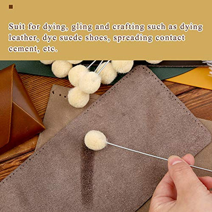 BUTUZE 50 Pcs Wool Daubers, Wool Daubers for Leather Dye - size: 50 Pcs