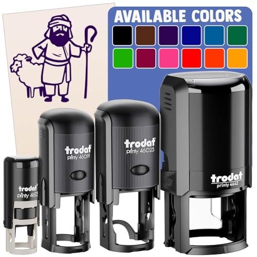 Biblical Shepherd Sheep Staff Crook Self-Inking Rubber Stamp Ink Stamper for Stamping Crafting Planners - 1 Inch Medium - Green Ink - color: Green, size: 1 Inch Medium