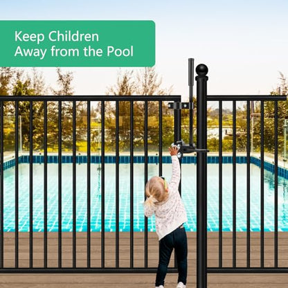 Pool Gate Latch,1-3/8" x 2-1/2"Gate Latch for Pool Gate Safety Latch | Auto Pool Gate Lock in Pool Fence, Pool Lock for Gate, Chain Link Fence Gate Latch, Horizontally (1-3/8" x 2-1/2") - size: 1-3/8" x 2-1/2"