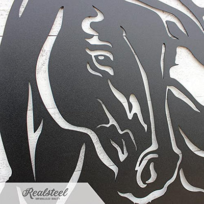 RealSteel Personalized Horse Ranch Sign - Custom Metal Farmhouse Western Wall Art, Rustic Barn & Stable Name Sign, Indoor Outdoor Steel Decor, Unique Gift for Horse Lovers, Ranch & Farm Homes