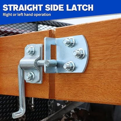 Lonffery Trailer Gate Latch | 2 Pack Stake Bed Latches, Straight Side Gate Bracket Sets for Utility Trailer, Trucks, Wood - size: 2 Pack