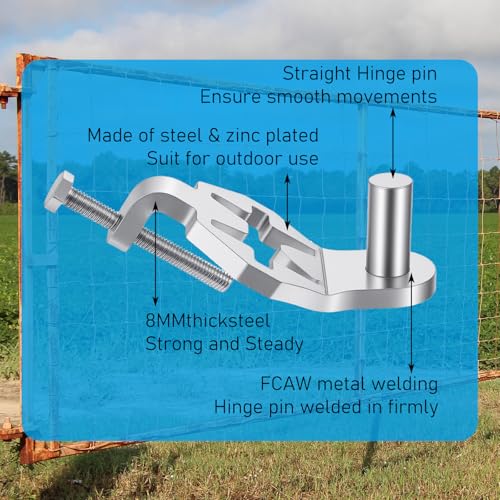 T-Post Gate Hinge Pins, Heavy Duty Gate Hanger,5/8 Inch, 2 Pack, for Farm Garden and Backyard Gates, Easy to Install