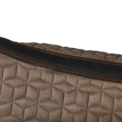 WeatherBeeta Suede Elite Air-Tec Jump Shaped Saddle Pad - color: Fawn, size: L