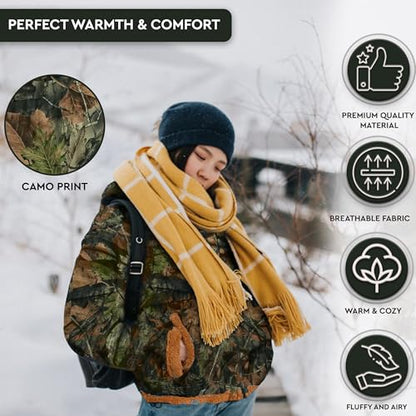 TrailCrest Women's Plush Sherpa Lined Hooded Plaid Zip-Up Jacket - color: Camo, size: Medium