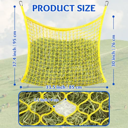 YedsIntu 3 Pcs Hay Bags for Horses, Slow Feed Hay Nets for Horses Goat Sheep, Large Capacity Hay Feeder for Stall, Trailer, Pasture - size: 3PCS-Green,Yellow,Blue